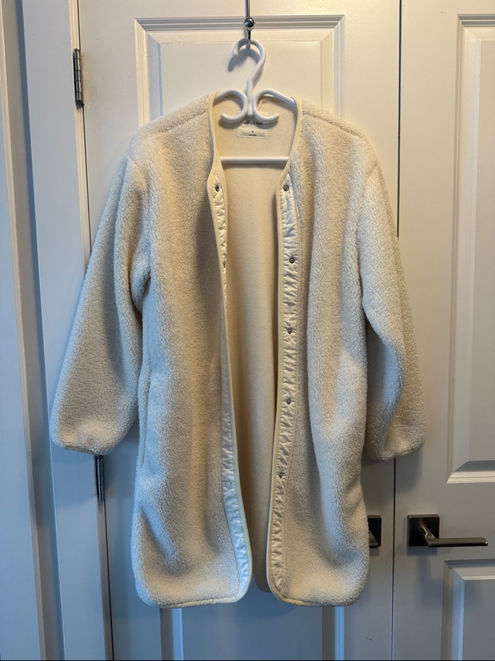 Wilfred Cream Sherpa Open-Front Jacket